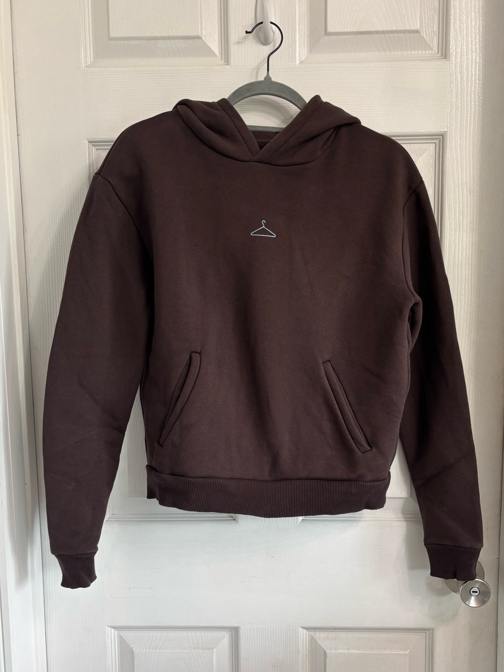Holzweiler Brown Hooded Pullover Sweatshirt with Hanger Detail XS